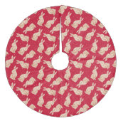  Elegant Christmas Woodland Animal Fleece Kerstboom Rok (Voorkant)