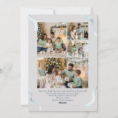 Elegant Christmas Wreath Bow Photo Custom Feestdagenkaart (Achterkant)