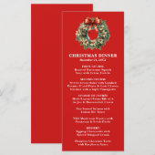 Elegant Christmas Wreath Christmas Dinner Menu (Voorkant / Achterkant)