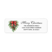 Elegant Christmas Wreath Holiday Etiket (Voorkant)