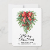 Elegant Christmas Wreath Holiday Feestdagenkaart (Voorkant)