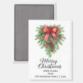 Elegant Christmas Wreath Holiday Magneet (Voorkant / Achterkant)