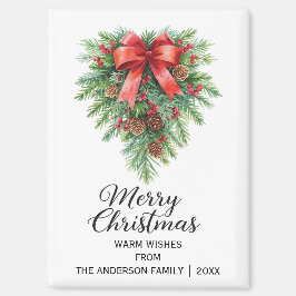 Elegant Christmas Wreath Holiday Magneet