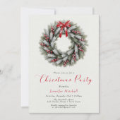 Elegant Christmas Wreath Holiday Party Kaart (Voorkant)