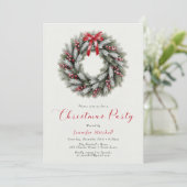 Elegant Christmas Wreath Holiday Party Kaart (Staand voorkant)