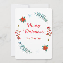 Elegant Christmas Wreath Invitation Kaart