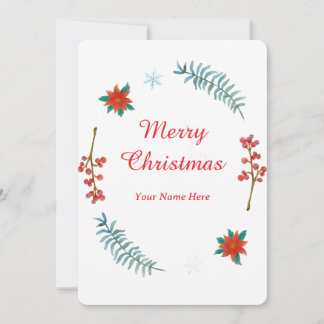 Elegant Christmas Wreath Invitation Kaart