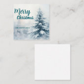 Elegant Christmas Xmas winter pine tree forest Hol Notitiekaartje (Voorkant / Achterkant)