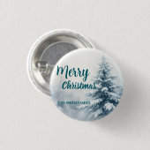 Elegant Christmas Xmas winter pine tree forest Hol Ronde Button 3,2 Cm (Voorkant /achterkant)