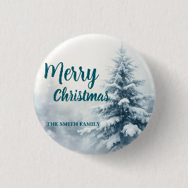 Elegant Christmas Xmas winter pine tree forest Hol Ronde Button 3,2 Cm