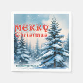 Elegant Christmas Xmas winter pine tree forest Hol Servet (Voorkant)