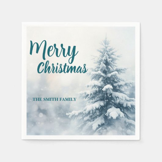 Elegant Christmas Xmas winter pine tree forest Hol Servet (Voorkant)