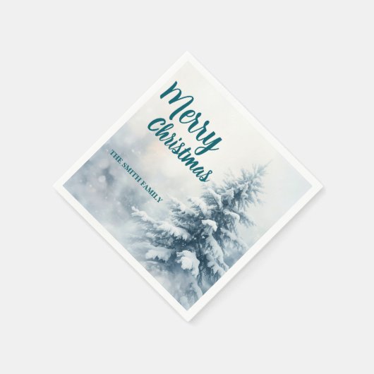 Elegant Christmas Xmas winter pine tree forest Hol Servet (Hoek)