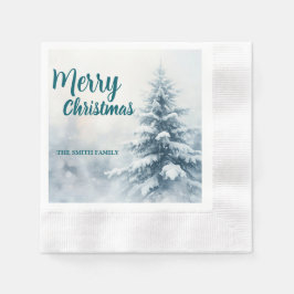 Elegant Christmas Xmas winter pine tree forest Hol Servet