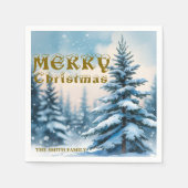 Elegant Christmas Xmas winter pine tree forest Hol Servet (Voorkant)