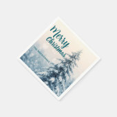 Elegant Christmas Xmas winter pine tree forest Hol Servet (Hoek)