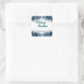 Elegant Christmas Xmas winter pine tree forest Hol Vierkante Sticker (Tas)