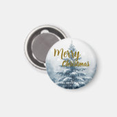 Elegant Christmas Xmas winter pine tree forest Magneet (Voorkant / Achterkant)