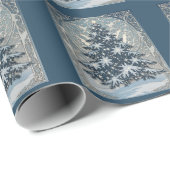 Elegant Christmas Yule Tree Snowflakes and Stars Cadeaupapier (Rol Hoek)