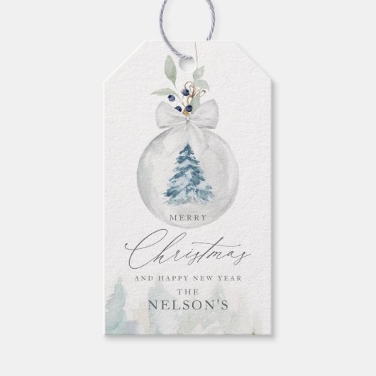 Elegant christmasfavor cadeaulabel (Voorkant)