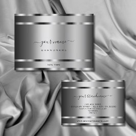 Elegant Chrome Effect Silver Colors Professional Visitekaartje