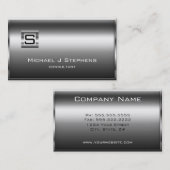 Elegant Chrome Monogram Visitekaartje (Voorkant / Achterkant)