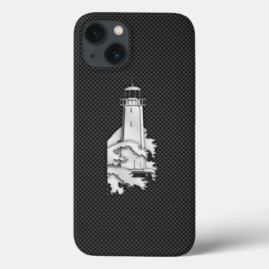 Elegant chroom als vuurtoren op koolstofvezel Case-Mate iPhone case (Achterkant)