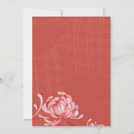 Elegant Chrysanthemums Rustic Red Wedding Kaart (Achterkant)