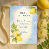 Elegant Ciao to Miss Italian Bridal Shower Kaart