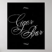Elegant Cigar Bar White Calligrafie | Grafische ta Poster (Voorkant)