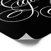 Elegant Cigar Bar, wit script | Horizontale tabel Poster (Hoek)
