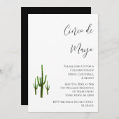 Elegant Cinco de Mayo Cactus Black White Kaart (Voorkant / Achterkant)