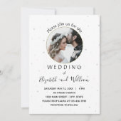 Elegant Circle Foto Weddenschap Kaart (Voorkant)