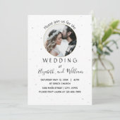 Elegant Circle Foto Weddenschap Kaart (Staand voorkant)