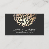 Elegant Circle Gold Sphere Black Modern Visitekaartje (Voorkant)