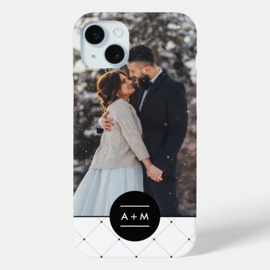 Elegant Circle Monogram Case-Mate iPhone Case (Achterkant)