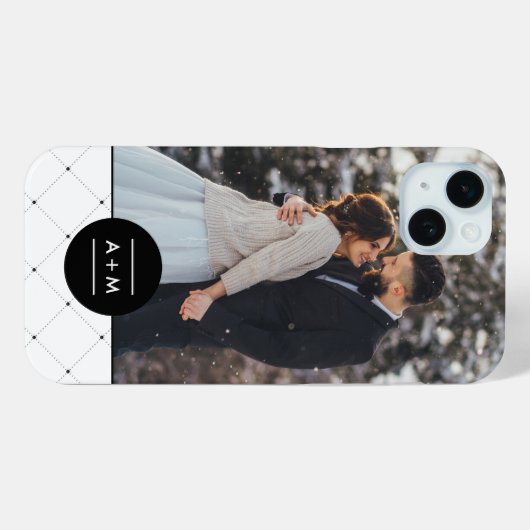 Elegant Circle Monogram Case-Mate iPhone Case (Achterkant (horizontaal))