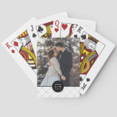 Elegant Circle Monogram Pokerkaarten (Achterkant)