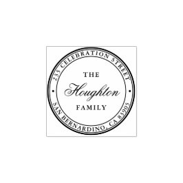 Elegant circulair retouradres rubberstempel