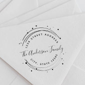 Elegant Circular Familienaam Return Address Rubberstempel