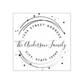 Elegant Circular Familienaam Return Address Rubberstempel (Afrduk)