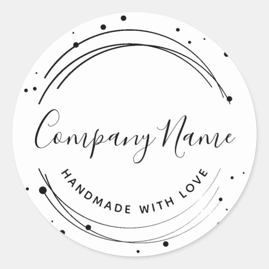 Elegant Circular Personated Business Logo Ronde Sticker (Voorkant)