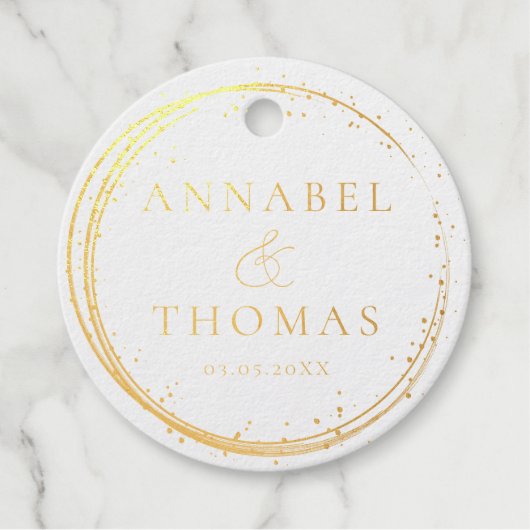 Elegant, Cirkel, Bruiloften Bedankjes Labels (Voorkant)
