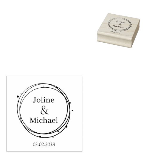 Elegant, Cirkel, Bruiloften Rubberstempel (Gestempeld)