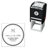 Elegant Cirkel Monogram Naam & Adres Zelfinktende Stempel (In situ)