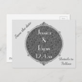 Elegant Cirkel sparen de Datum Aankondigingskaart (Voorkant / Achterkant)