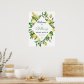 Elegant Citroen Citrus Bruiloft Ontvangstbord Poster (Keuken)