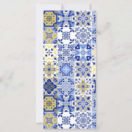 Elegant citroen en blauw mediterraan huwelijksprog (Achterkant)