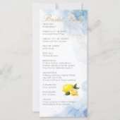 Elegant Citroen Geel & Blauw Waterverf Bruiloft (Achterkant)