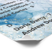 Elegant Citroen Geel & Blauw Waterverf Bruiloft Perfect Poster (Hoek)